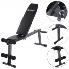 Goplus Adjustable Folding Sit Up AB Incline Abs Bench Flat Fly Weight Press Gym