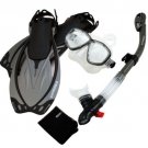 Snorkeling Dive Mask Goggle Dry Snorkel Fins Flippers Bag Sports Gear Set Titanium