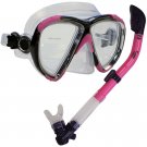 NEW Scuba Diving Matrix Mask Dry Snorkel Snorkeling Set Pink