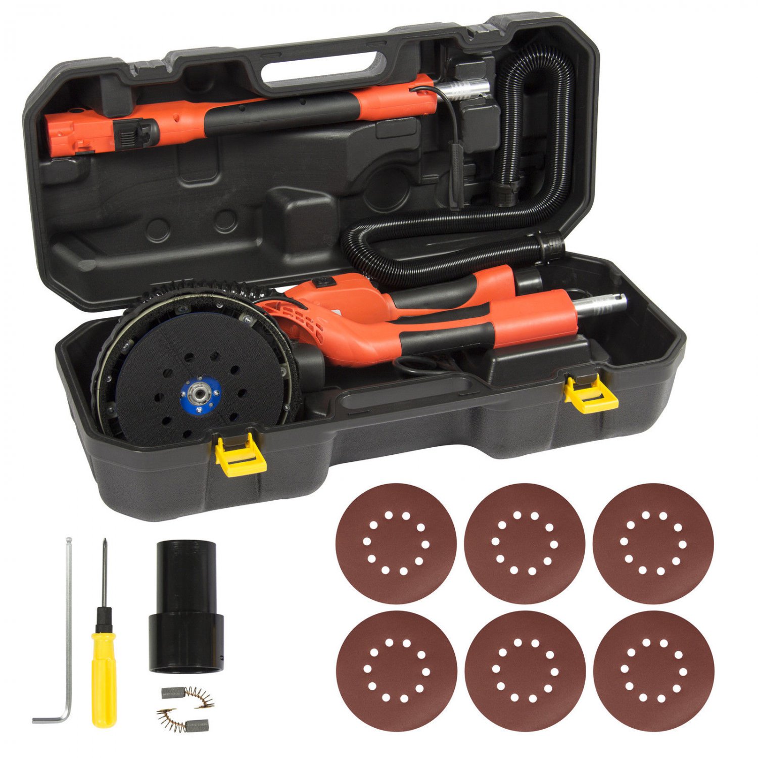 Drywall Sander 6FT Swivel Electric 5 Speed 6PCS Sand Paper + Portable