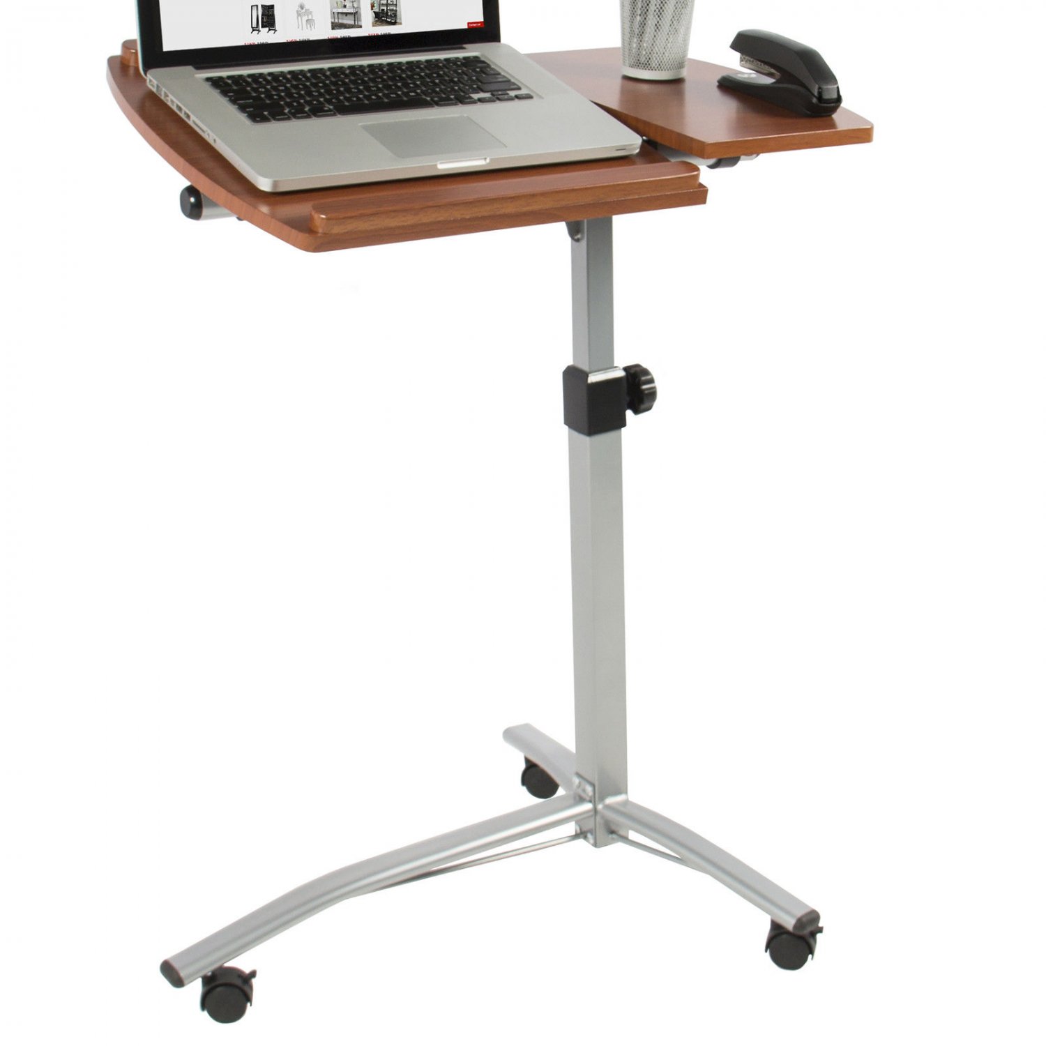 Angle & Height Adjustable Rolling Laptop Desk Cart Over Bed Hospital