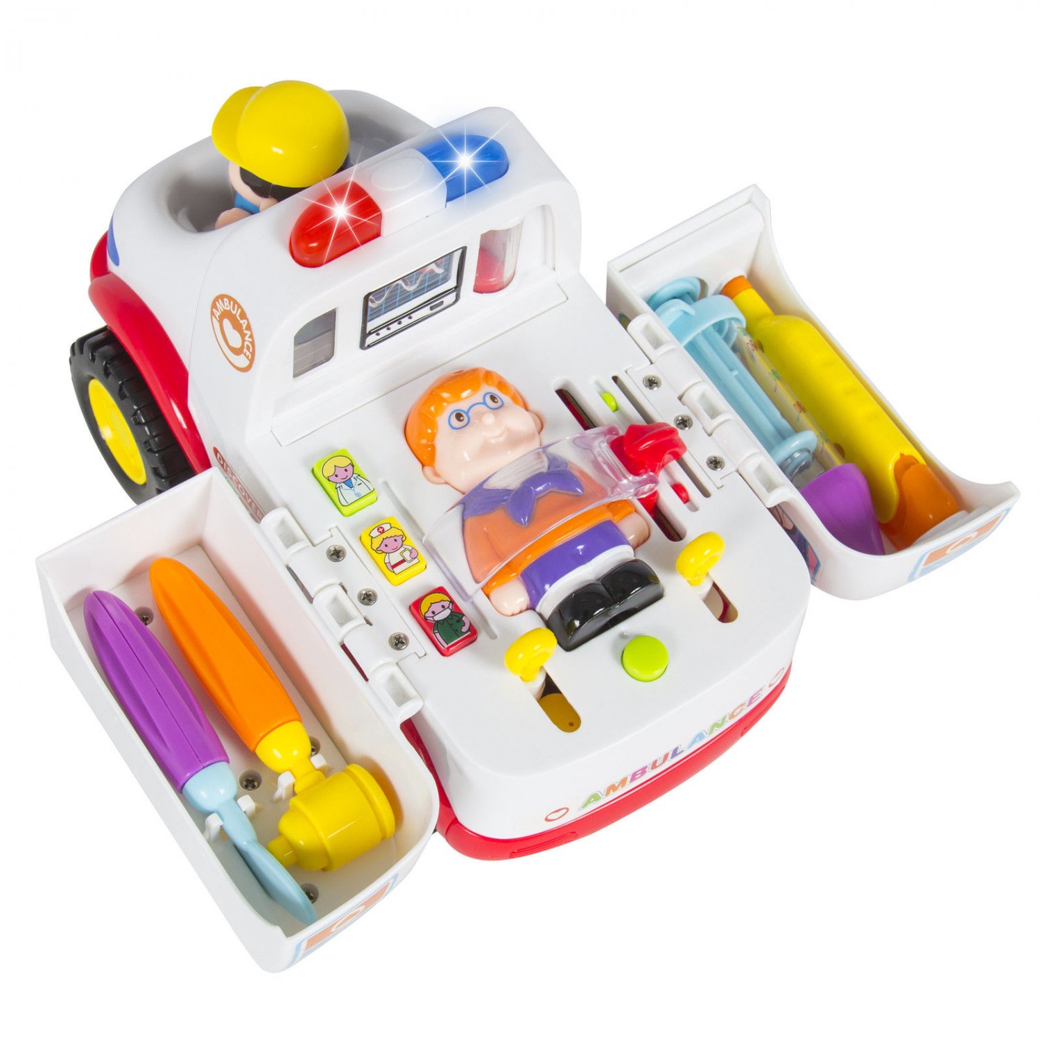 Educational Ambulance Rescue Vehicle Toy Bump'n'Go, Lights,Music ...