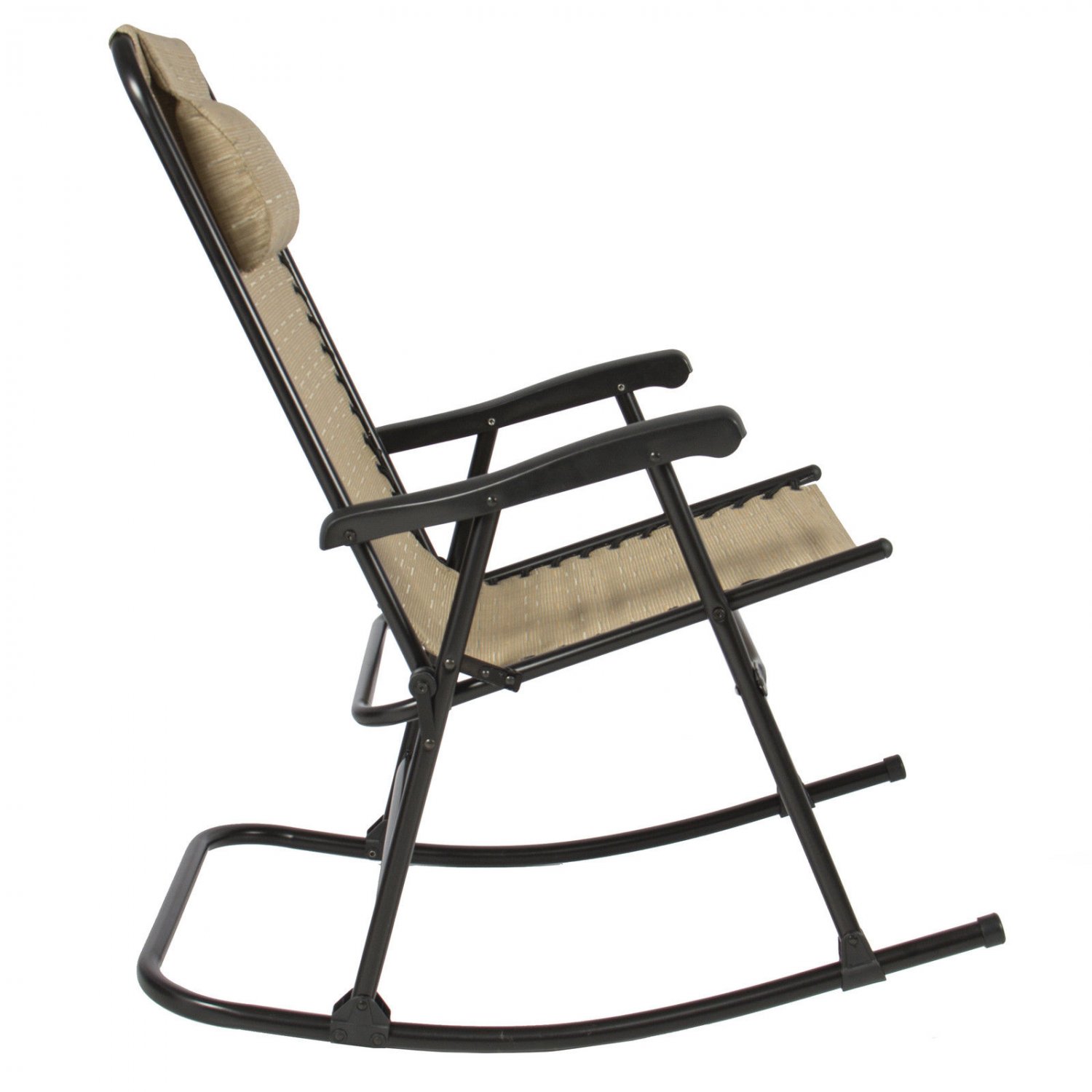 Folding Rocking Chair Foldable Rocker Outdoor Patio Furniture Beige