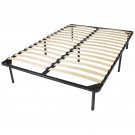 Wooden Slat Metal Bed Frame Wood Platform Bedroom Mattress Foundation Queen