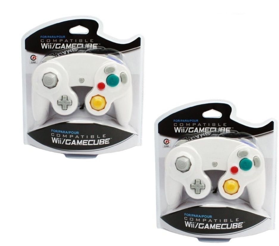 New 2 X White Game Wired Controller Pad for Nintendo Gamecube GC WII US