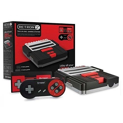 New Hyperkin RetroN 2 SNES / NES Video Games Twin Console Black