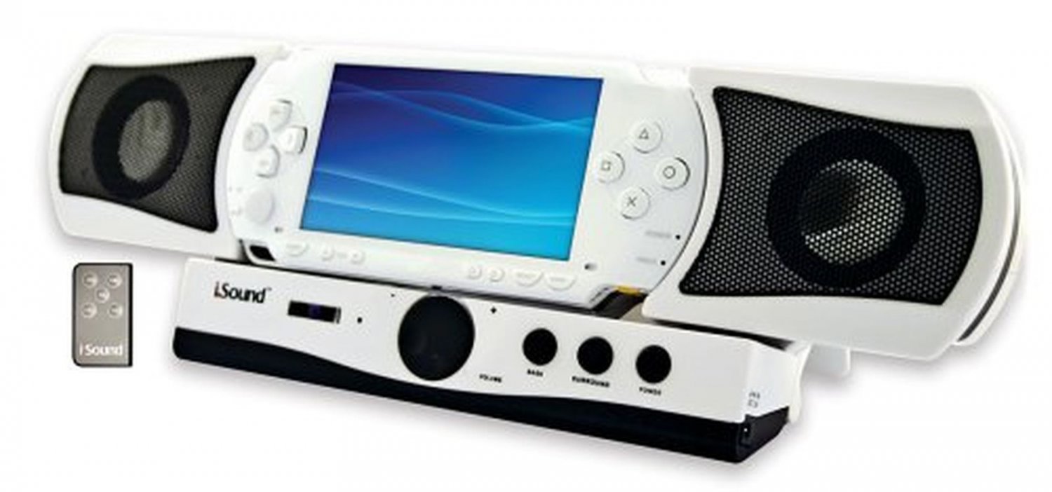 I Sound Theater Speaker System With Wireless Remote For PSP White New