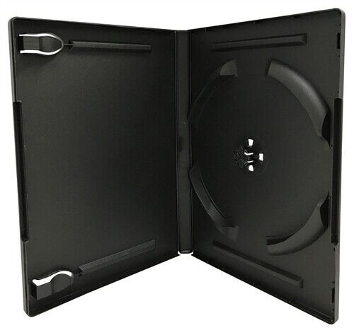 10 Standard 14mm Black DVD Storage Case Stackable Up to 6 CD DVD Disc