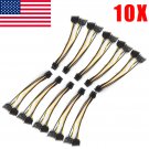 10x Dual 15 Pin SATA Male To PCIe 8 Pin (6+2) Male Video Card Power Supply Cable