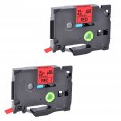 2PK Compatible with Brother P-Touch TZ-431 Black on Red 0.47"" Label Tape 12mm