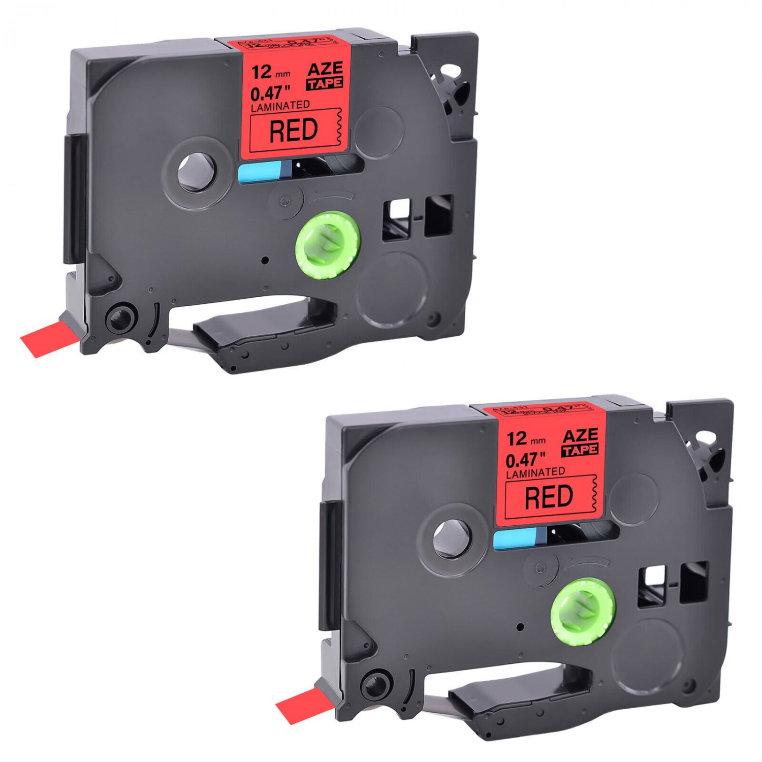 2PK TZ-431 TZe-431 Label Tape for Brother P-touch 12mm 1/2"" Black on Red PT-D600