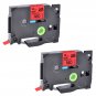 2PK TZ-431 TZe-431 Label Tape for Brother P-touch 12mm 1/2"" Black on Red PT-D600