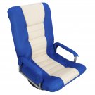 360-Degree Blue Swivel Gaming Floor Chair Folding Adjustable Swivel with Armrest