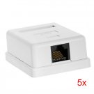 5pcs 1-Port Single-Port Cat6 RJ45 Ethernet Surface Mount Box w/ Keystone Jack