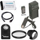 Accessory KIT Battery + Charger + Hdmi Cable + UV + Hood for Nikon COOLPIX P900