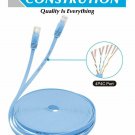 Cat6 RJ45 150ft Patch Cord Cable Flat 550mhz Ethernet Internet Network LAN Blue
