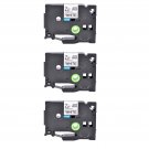 Compatible with Brother 3PK Black/White TZe-231 0.47"" Label Tape TZ-231 PT1010