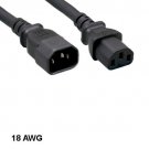 Kentek 10' ft 18 AWG Standard Power Extension Cord IEC-60320 C13 to C14 10A/250V