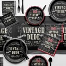 Vintage Dude 50th Birthday Party Supplies Kit, Serves 8