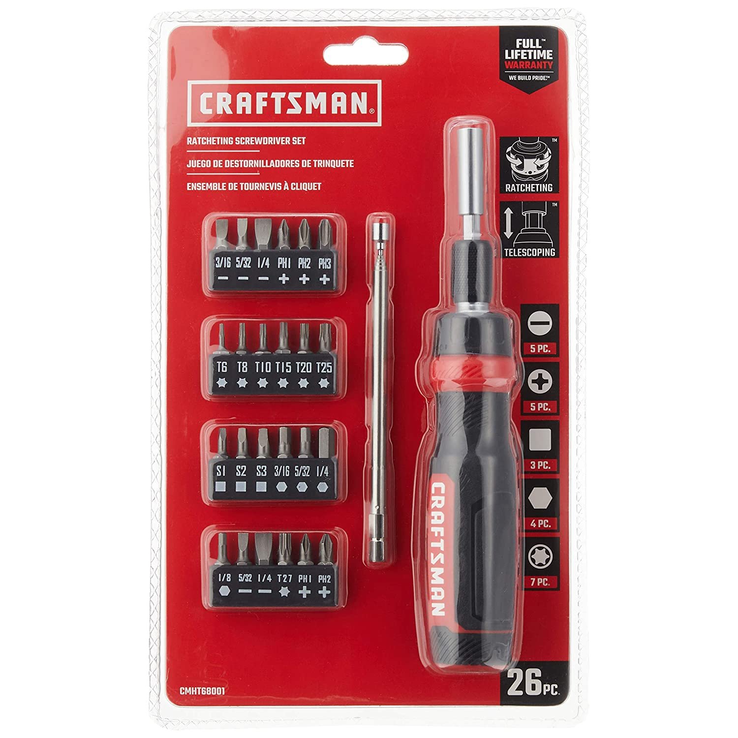 Craftsman Ratcheting Screwdriver Set 26 Piece Cmht68001