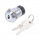 uxcell 19mm 2 Positions 2NO 2NC Electric Keylock Push Button Switch