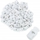 50 Pk Plastic Cord Locks End Spring Stop Toggle Stoppers (White Nylon)