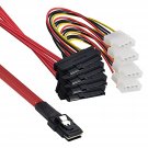 Lsi / 3Ware Molex Mini Sas Sff-8087 To Sff-8482 And Power X4 Sas Cable