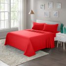 Soft Microfiber Bed Sheet Set 4-Piece With Deep Pocket Bedding - King, Red