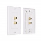 Cable Matters 2-Pack 2-Port TV Cable Wall Plate (Coax Wall Plate) in White