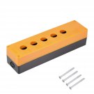 uxcell Push Button Switch Control Station Box 22mm 5 Holes Yellow and Black
