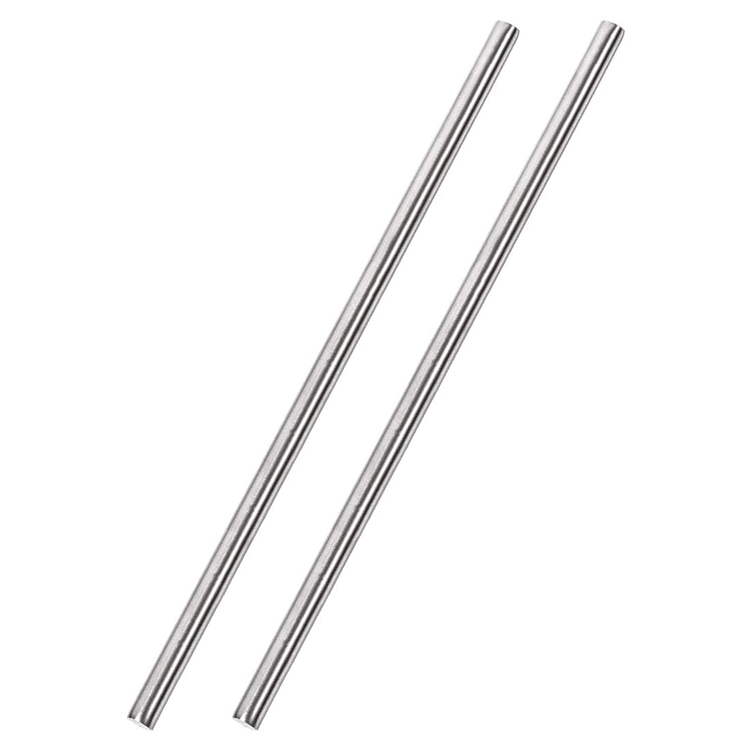 uxcell 6mm x 300mm 304 Stainless Steel Solid Round Rod for DIY Craft - 2pcs