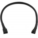 Crj Male Mini 4-Pin Gpu Fan To Female 4-Pin Pwm All Black Sleeved Adapter Cable