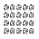 uxcell F693ZZ Flanged Ball Bearing 3x8x4mm Shielded Chrome Steel Bearings 20pcs
