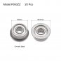 uxcell F693ZZ Flanged Ball Bearing 3x8x4mm Shielded Chrome Steel Bearings 20pcs