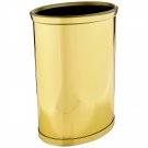 Kraftware Polished Brass Designer 14” Oval Wastebasket for Home & Office (76074)