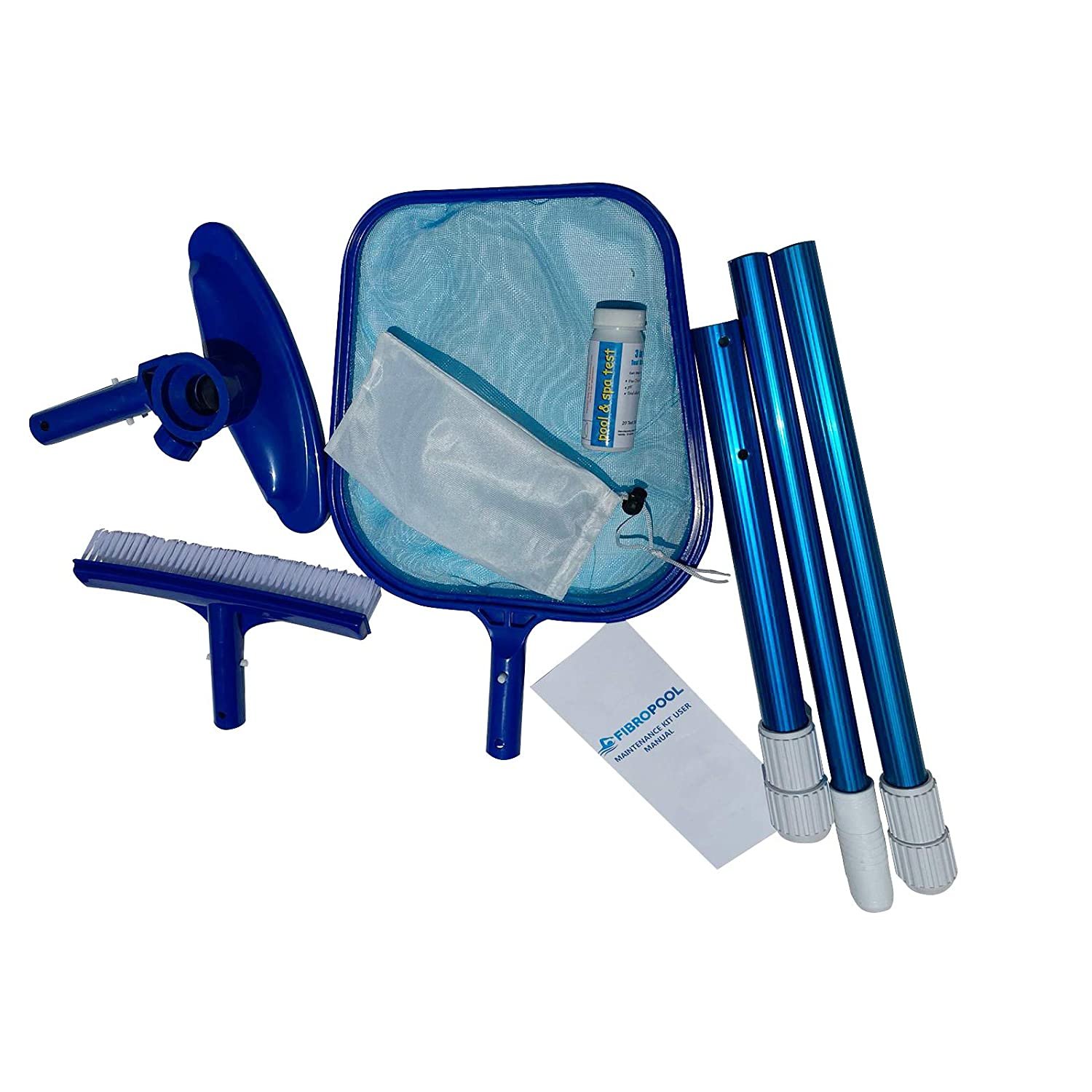 AboveGround Pool Maintenance Kit (Telescoping Pole, Leaf Rake, Vacuum