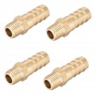 uxcell Brass Fitting Connector Metric M10-1.25 Male to Barb Fit Hose ID 10mm 4pcs