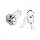 uxcell 16mm 2 Positions Key Locking Push Button Switch with 2 Keys NO NC S1605 1pcs