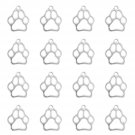100Pcs Antique Silver Alloy Dog Paw Charms Pendant Diy Craft Jewelry Making Accessory