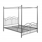 Christopher Knight Home Simona Traditional Iron Canopy Queen Bed Frame, Charcoal Gray