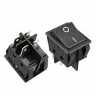 uxcell 5Pcs AC 16A/125V 16A/250V 4 Terminal 2 Position Boat DPST Rocker Switches Black
