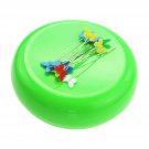 Round Magnetic Pin Cushion Sewing Pin Holder Pin Caddy Storage Case Sewing Tool - Green