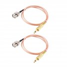 uxcell BNC Male to 3.5mm (1/8") Mono TS Male Coaxial Power Audio Cable 50 ohm 2 ft 2pcs