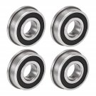 uxcell F6202-2RS Flanged Ball Bearing 15x35x11mm Double Sealed Chrome Steel Bearings 4pcs
