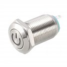 uxcell Latching Metal Push Button Switch Flat Head 12mm Mounting Dia 1NO 3-6V Blue LED Li