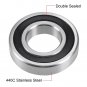 uxcell S6207-2RS Stainless Steel Ball Bearing 35x72x17mm Double Sealed 6207RS Bearings 1-