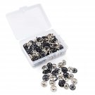 Small Sewing Snaps For Clothing Metal Fastener Invisible Buttons 100 Sets Black And Silver