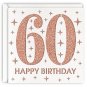 Rose Gold 60Th Birthday Card, Laser Cut Glitter Woman Age 60 Birthday Gift For Mother, Wi