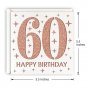 Rose Gold 60Th Birthday Card, Laser Cut Glitter Woman Age 60 Birthday Gift For Mother, Wi