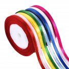 8 Rolls 1/4 Inch By 25 Yard Satin Ribbon Double Face Ribbon Fabric Ribbon With Golden Edg